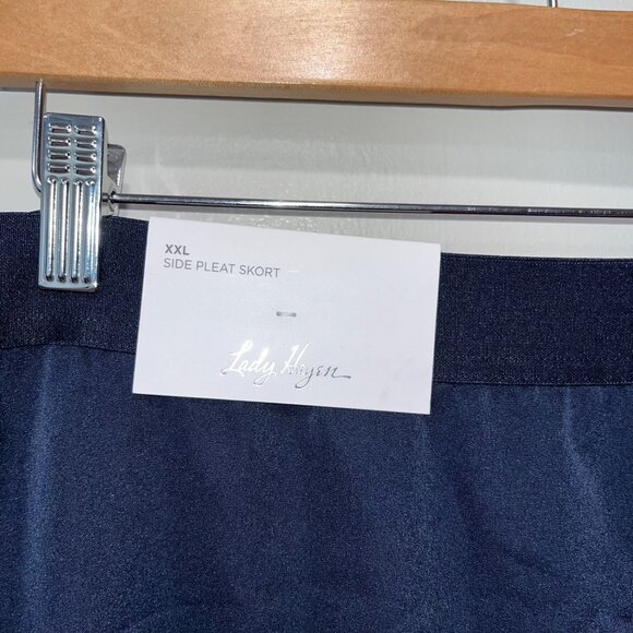 Lady Hagen Women's Side Pleat Skort Size XXL‎ Navy 16" NWT - Picture 3 of 5